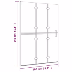 vidaXL Folding Shower Enclosure ESG White Shower Screen Cubicle Bath Cabin - Additional view 6