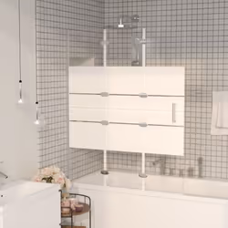 vidaXL Folding Shower Enclosure ESG White Shower Screen Cubicle Bath Cabin