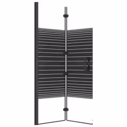 vidaXL Folding Shower Enclosure ESG Black Shower Screen Cubicle Bath Cabin