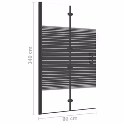 vidaXL Folding Shower Enclosure ESG Black Shower Screen Cubicle Bath Cabin - Additional view 6