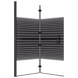 vidaXL Folding Shower Enclosure ESG Black Shower Screen Cubicle Bath Cabin - Additional view 3