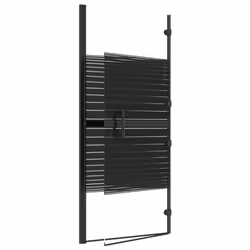 vidaXL Folding Shower Enclosure ESG Black Shower Screen Cubicle Bath Cabin - Additional view 4