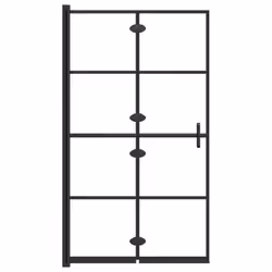 vidaXL Folding Shower Enclosure ESG Black Bathroom Shower Cabin Cubicle Screen - Additional view 4