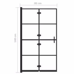 vidaXL Folding Shower Enclosure ESG Black Bathroom Shower Cabin Cubicle Screen - Additional view 8