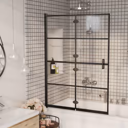 vidaXL Folding Shower Enclosure ESG Black Bathroom Shower Cabin Cubicle Screen