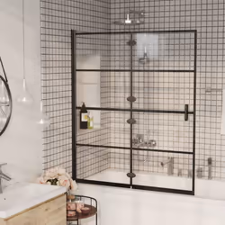vidaXL Folding Shower Enclosure ESG Black Bathroom Shower Cabin Cubicle Screen