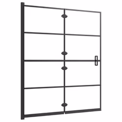 vidaXL Folding Shower Enclosure ESG Black Bathroom Shower Cabin Cubicle Screen