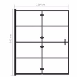 vidaXL Folding Shower Enclosure ESG Black Bathroom Shower Cabin Cubicle Screen - Additional view 8