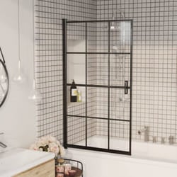vidaXL Shower Enclosure ESG Black Bathroom Shower Cabin Cabinet Cubicle Screen