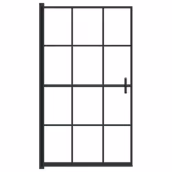 vidaXL Shower Enclosure ESG Black Bathroom Shower Cabin Cabinet Cubicle Screen
