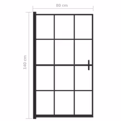 vidaXL Shower Enclosure ESG Black Bathroom Shower Cabin Cabinet Cubicle Screen - Additional view 4