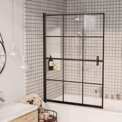 vidaXL Shower Enclosure ESG Black Bathroom Shower Cabin Cabinet Cubicle Screen