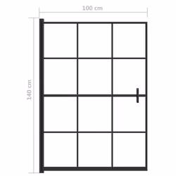 vidaXL Shower Enclosure ESG Black Bathroom Shower Cabin Cabinet Cubicle Screen - Additional view 4