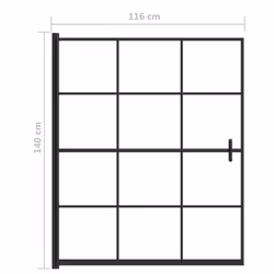 vidaXL Shower Enclosure ESG Black Bathroom Shower Cabin Cabinet Cubicle Screen - Additional view 4