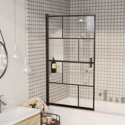 vidaXL Shower Enclosure ESG Black Bathroom Shower Cabin Cabinet Cubicle Screen