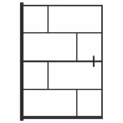 vidaXL Shower Enclosure ESG Black Bathroom Shower Cabin Cabinet Cubicle Screen