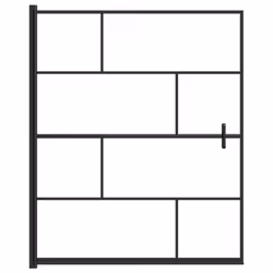 vidaXL Shower Enclosure ESG Black Bathroom Shower Cabin Cabinet Cubicle Screen