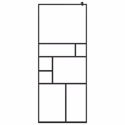 vidaXL Walk-in Shower Wall with Clear ESG Glass Black Bathroom Shower Screen