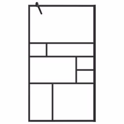 vidaXL Walk-in Shower Wall with Clear ESG Glass Black Bathroom Shower Screen