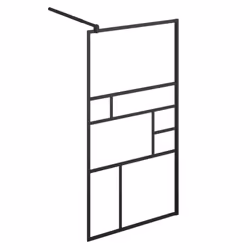 vidaXL Walk-in Shower Wall with Clear ESG Glass Black Bathroom Shower Screen