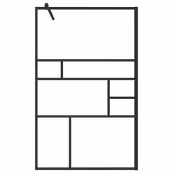 vidaXL Walk-in Shower Wall with Clear ESG Glass Black Bathroom Shower Screen - Additional view 2