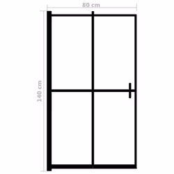 vidaXL Folding Shower Enclosure ESG Black Bathroom Shower Screen Cubicle Cabin - Additional view 6