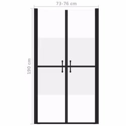 vidaXL Shower Door Half Frosted ESG (73-76)x190 cm Bathroom Cabinet Screen - Additional view 4
