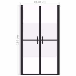vidaXL Shower Door Half Frosted ESG (78-81)x190 cm Bathroom Cabinet Screen - Additional view 4