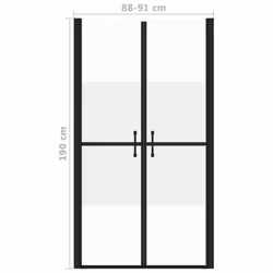 vidaXL Shower Door Half Frosted ESG (88-91)x190 cm Bathroom Cabinet Screen - Additional view 4