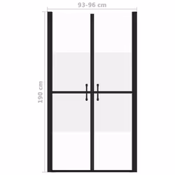 vidaXL Shower Door Half Frosted ESG (93-96)x190 cm Bathroom Cabinet Screen - Additional view 4