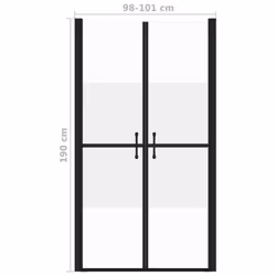 vidaXL Shower Door Half Frosted ESG (98-101)x190 cm Bathroom Cabinet Screen - Additional view 4
