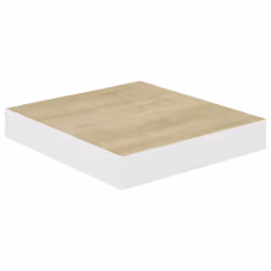 vidaXL 2x Floating Wall Shelves Oak and White MDF Bookcase Wall Board CD Rack - Additional view 2