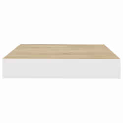 vidaXL 2x Floating Wall Shelves Oak and White MDF Bookcase Wall Board CD Rack - Additional view 3