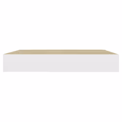 vidaXL 2x Floating Wall Shelves Oak and White MDF Bookcase Wall Board CD Rack - Additional view 4