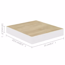 vidaXL 2x Floating Wall Shelves Oak and White MDF Bookcase Wall Board CD Rack - Additional view 8