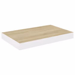 vidaXL 4x Floating Wall Shelves Oak and White MDF Bookcase Wall Board CD Rack - Additional view 2