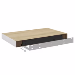 vidaXL 4x Floating Wall Shelves Oak and White MDF Bookcase Wall Board CD Rack - Additional view 6