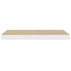 vidaXL 2x Floating Wall Shelves Oak & White MDF Wall Ledge Rack Hanging Shelf
