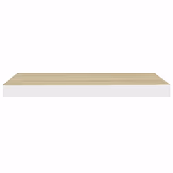 vidaXL 4x Floating Wall Shelves Oak & White MDF Wall Ledge Rack Hanging Shelf