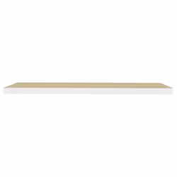 vidaXL 2x Floating Wall Shelves Oak & White MDF Wall Ledge Rack Hanging Shelf