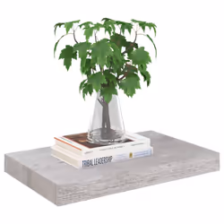 vidaXL 4x Floating Wall Shelves Concrete Grey MDF Bookcase Wall Board CD Rack