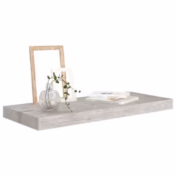 vidaXL Floating Wall Shelf Concrete Grey MDF Wall Ledge Hanging Shelf CD Rack