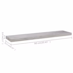 vidaXL 2x Floating Wall Shelves Concrete Grey MDF Wall Ledge Hanging Shelf - Additional view 8