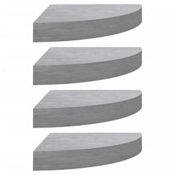 vidaXL 4x Wall Corner Shelves Concrete Grey MDF Hanging Wall Display Shelf