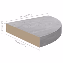 vidaXL 4x Wall Corner Shelves Concrete Grey MDF Hanging Wall Display Shelf - Additional view 7