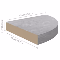 vidaXL 2x Wall Corner Shelves Concrete Grey MDF Hanging Wall Display Shelf - Additional view 7