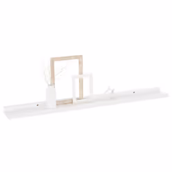 vidaXL 2x Wall Shelves High Gloss White 80x9x3 cm Hanging Display Racks Home