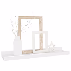 vidaXL 4x Wall Shelves High Gloss White 40x9x3 cm Hanging Display Racks Home - Additional view 2
