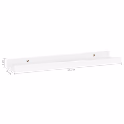 vidaXL 4x Wall Shelves High Gloss White 40x9x3 cm Hanging Display Racks Home - Additional view 9