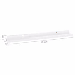 vidaXL 4x Wall Shelves High Gloss White 60x9x3 cm Hanging Display Racks Home - Additional view 9
